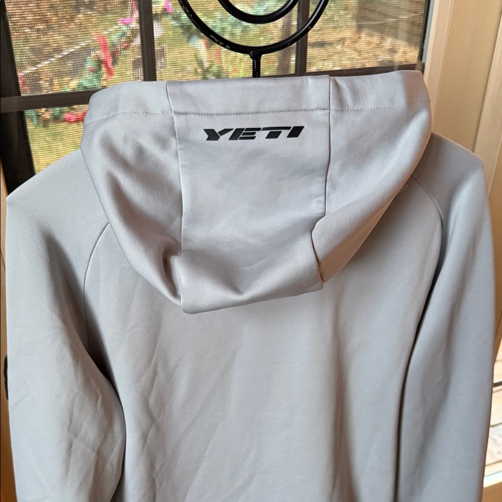 Yeti Cycles Mens Grey Black Full Zip Performance Fleece Hoodie Jacket Size Large - Picture 7 of 15